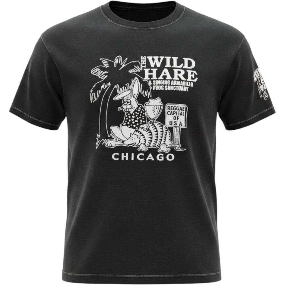 The Wild Hare Chicago Reggae Capital T-Shirt XL Black Singing Armadillo Frog